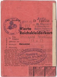Vierte Reichskleiderkarte Juni 1944 Irmgard Hartung