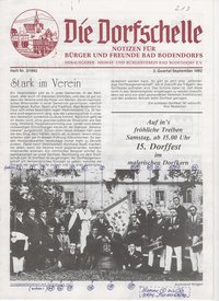 Titelseite der Dorfschelle mit Foto Junggesellenverein mit Spielleuten von 1927